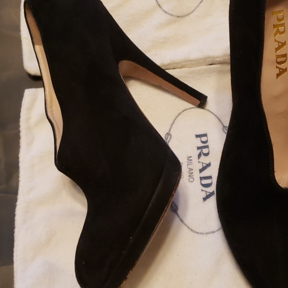 Prada black ⚫ Suede heels - Picture 3 of 11